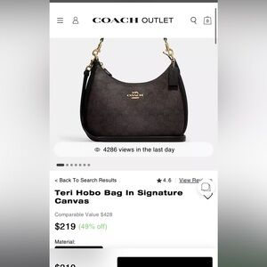 Coach Teri Hobo Bag In Signature Canvas